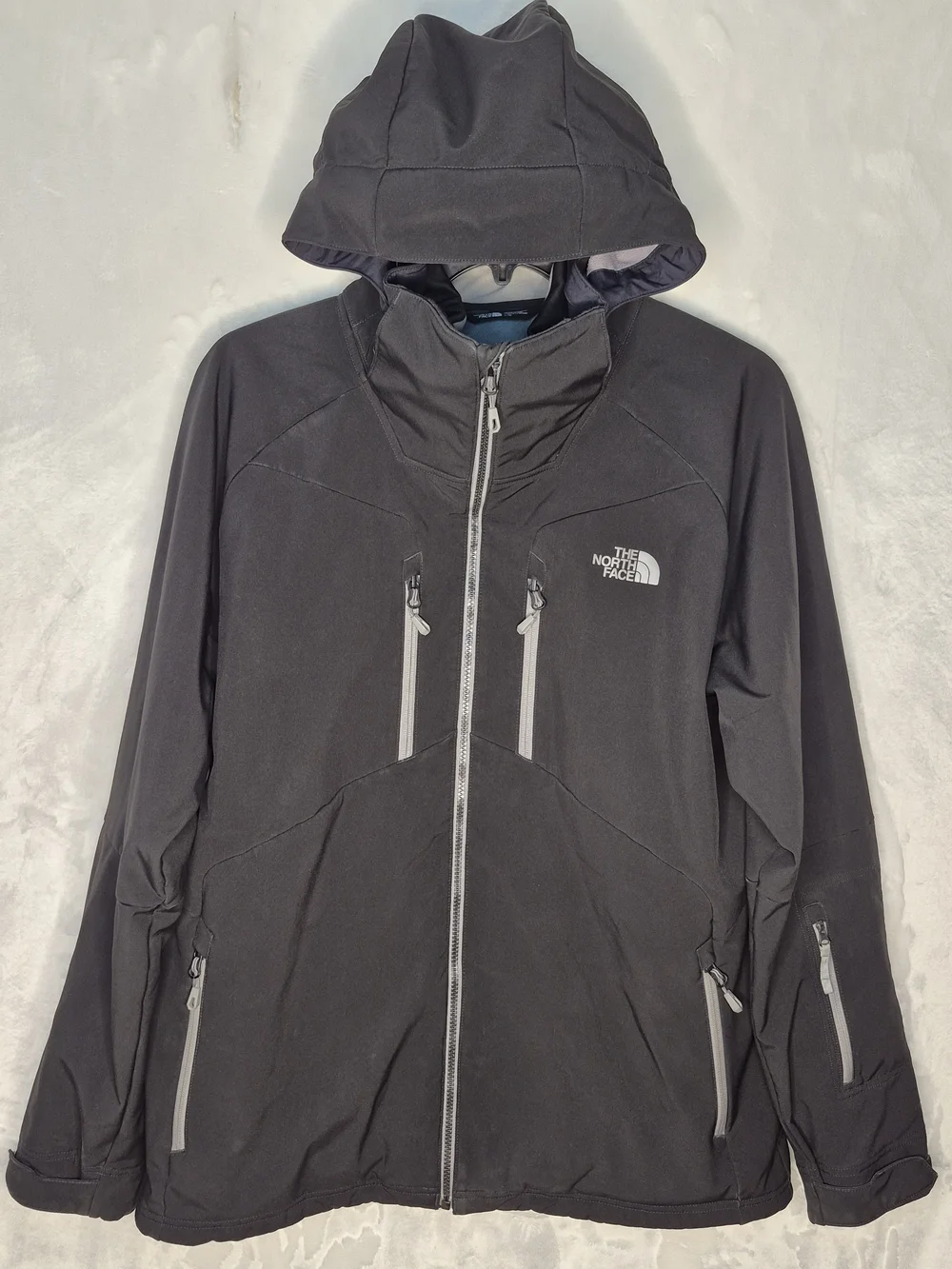 The North Face WindWall Double Lined Hooded Softshell Jacket Black Mens Large